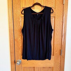 Relativity Women's 3XL Black Pleated Sleeveless Tank Top Casual Summer